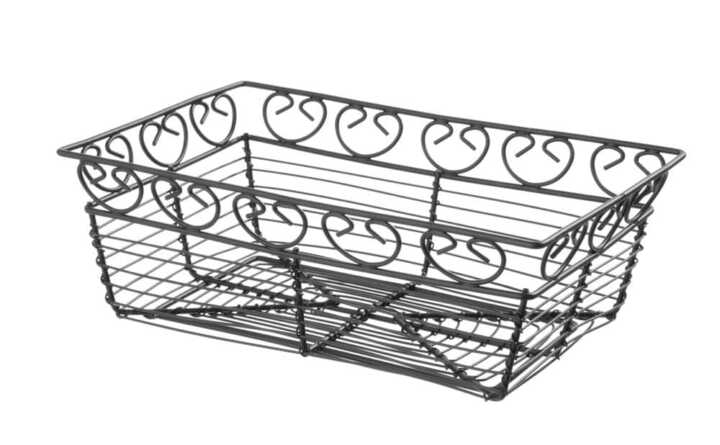 Cesto em arame deco retangular, 230x150x(H)80mm