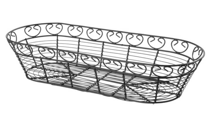 Cesto em arame deco oblongo, 385x160x(H)80mm