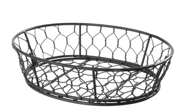 Cesto em arame oval, 230x180x(H)60mm
