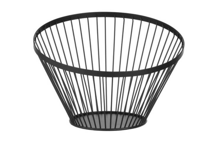 Cesto para fruta angular redondo preto, ø300x(H)250mm