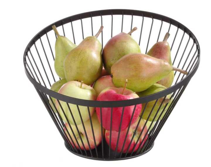 Cesto para fruta angular redondo preto, ø300x(H)250mm