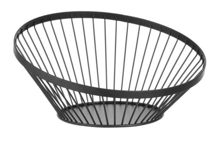 Cesto para fruta angular redondo preto, ø280x(H)130mm