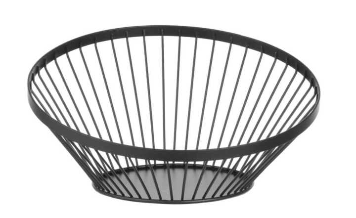 Cesto para fruta angular redondo preto, ø280x(H)130mm