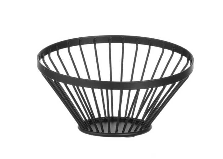 Cesto para fruta angular redondo preto, ø150x(H)80mm