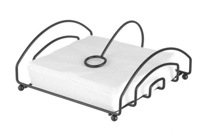 Suporte para guardanapos preto, 205x210mm