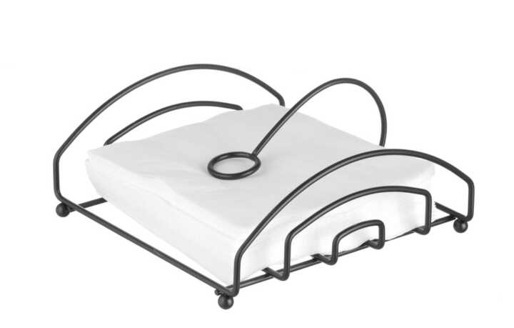 Suporte para guardanapos preto, 205x210mm