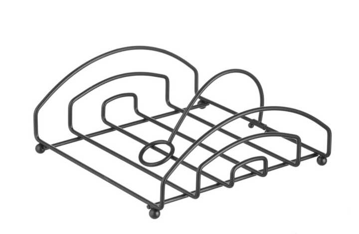 Suporte para guardanapos preto, 205x210mm