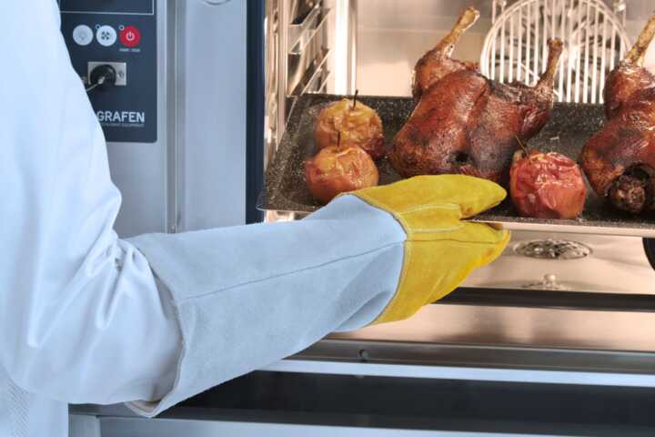 Luvas de churrasco em pele resistentes a altas temperaturas - 2 unidades, 2 pcs. , (L)460mm