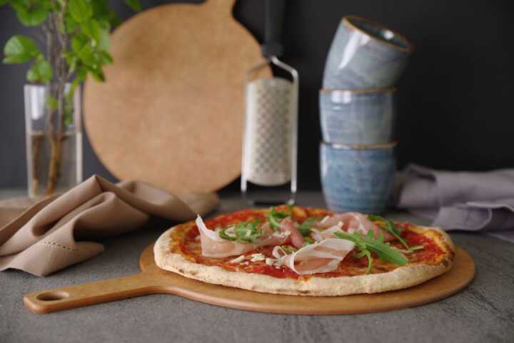 Tábua para pizza com pega, ø356x(H)6mm