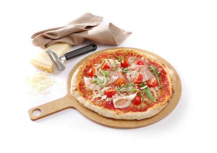 Tábua para pizza com pega, ø305x(H)6mm