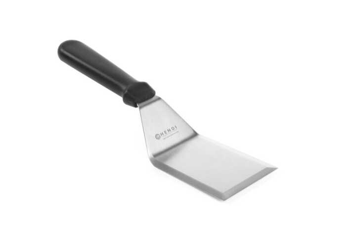 Espátula para virar hambúrgueres, Preto, 77x283mm