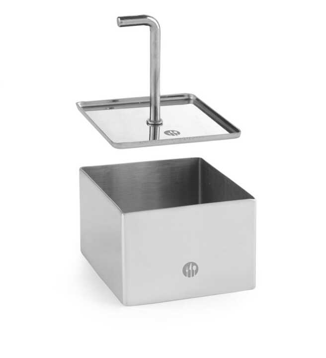 Forma para alimentos e acessório para empurrar quadrado, impulsor, 63x63x(H)55mm