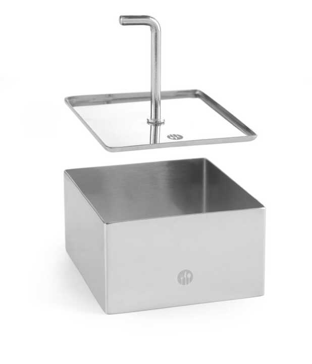Forma para alimentos e acessório para empurrar quadrado, forma, 80x80x(H)45mm