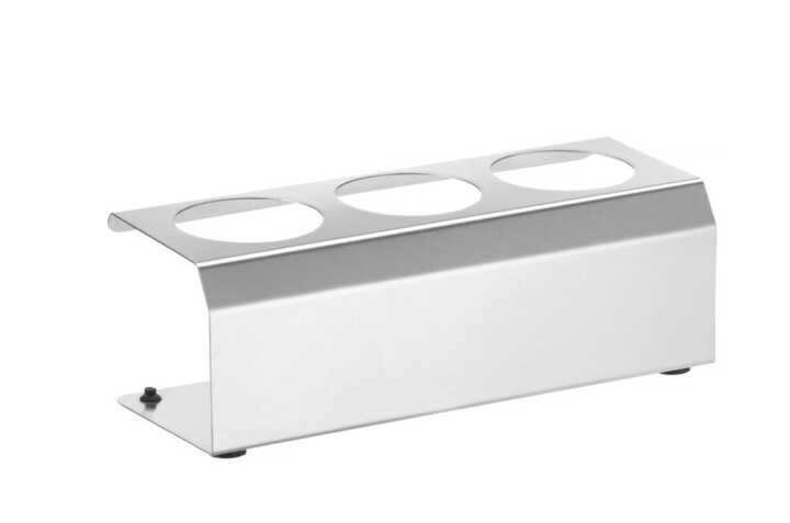 Suporte para biberões para molhos, 3 orifícios ø 57mm, 229x90x(H)78mm
