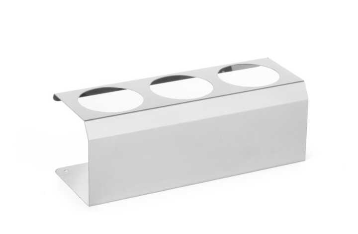 Suporte para biberões para molhos, 3 orifícios ø 70mm, 274x102x(H)98mm