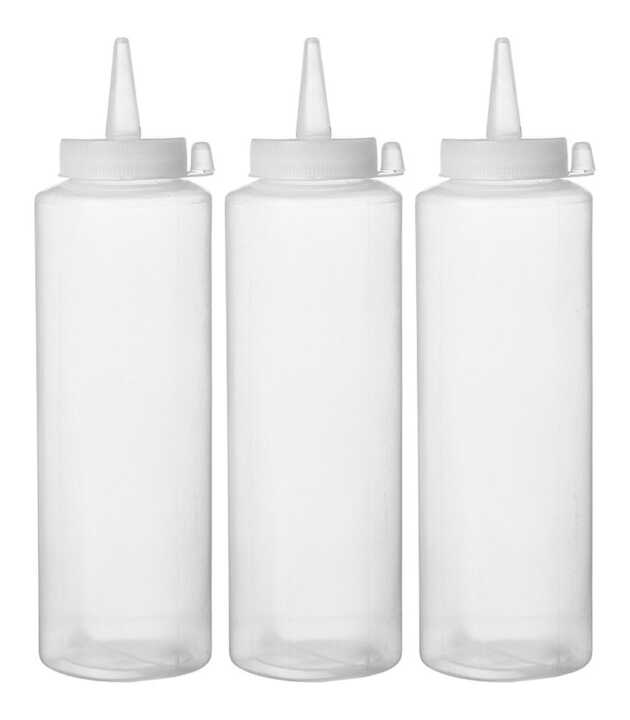 Conjunto de garrafas dispensadoras - 3 unidades, 0,35L, Transparente, 3 pcs. , ø55x(H)205mm