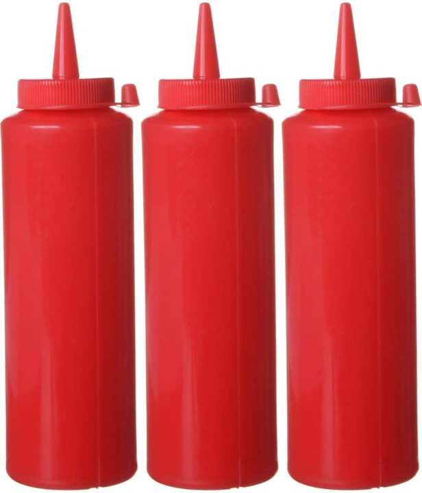 Conjunto de garrafas dispensadoras - 3 unidades, 0,2L, Vermelho, 3 pcs. , ø50x(H)185mm