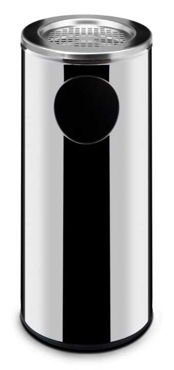 Caixote do lixo vertical com cinzeiro, 33L, ø240x(H)660mm
