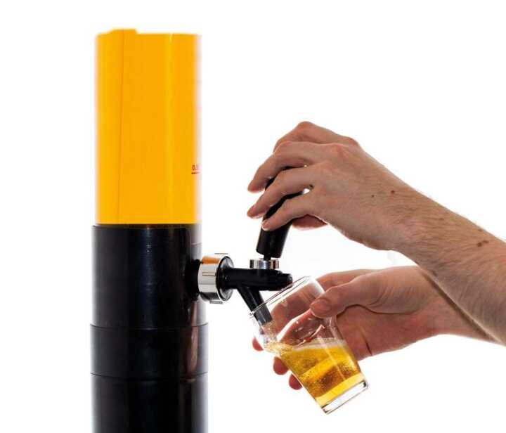 Dispensador portátil de cerveja, 3L, Preto, ø100x(H)815mm