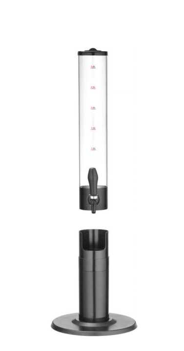 Dispensador portátil de cerveja, 3L, Preto, ø100x(H)815mm