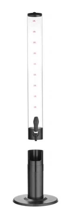 Dispensador portátil de cerveja, 5L, Preto, ø100x(H)1150mm