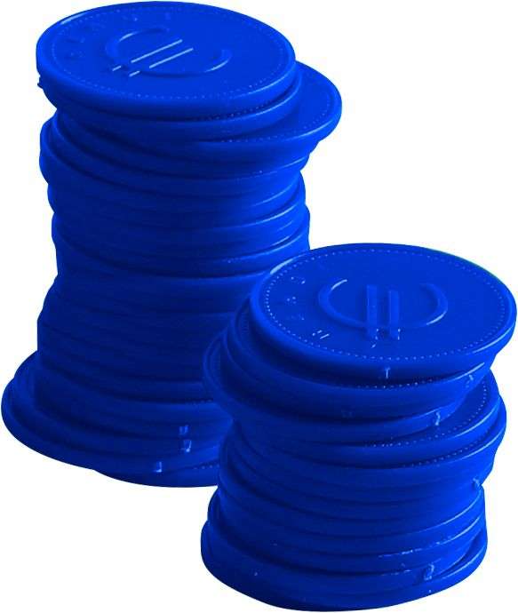 Fichas de consumo - 100 unidades, Azul, 100 pcs. , ø25mm