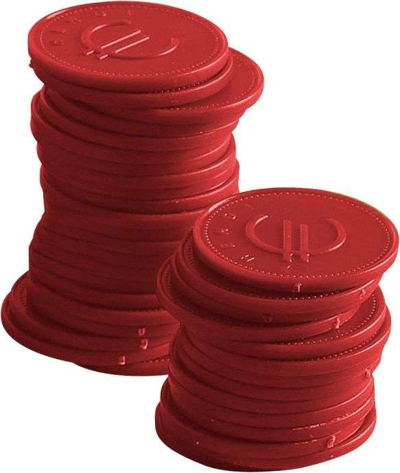 Fichas de consumo - 100 unidades, Verde, 100 pcs. , ø25mm