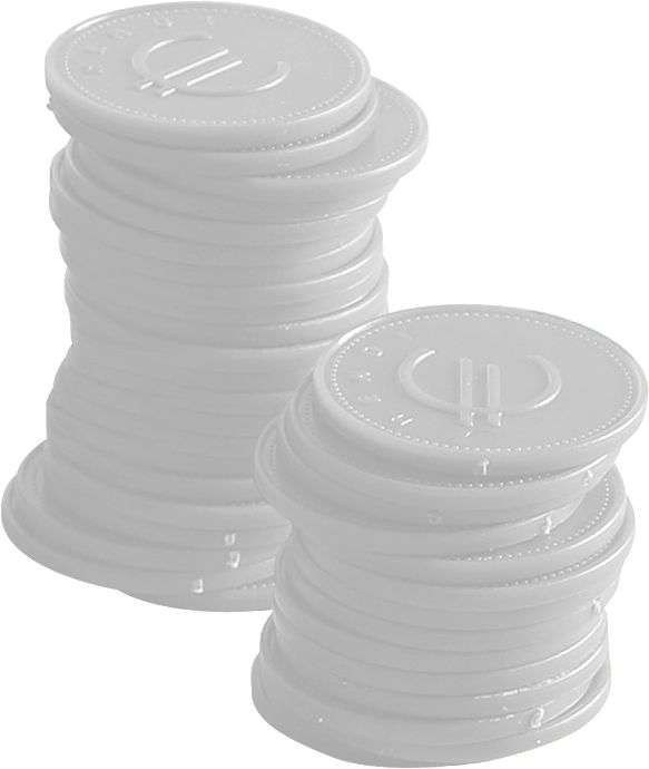 Fichas de consumo - 100 unidades, Verde, 100 pcs. , ø25mm