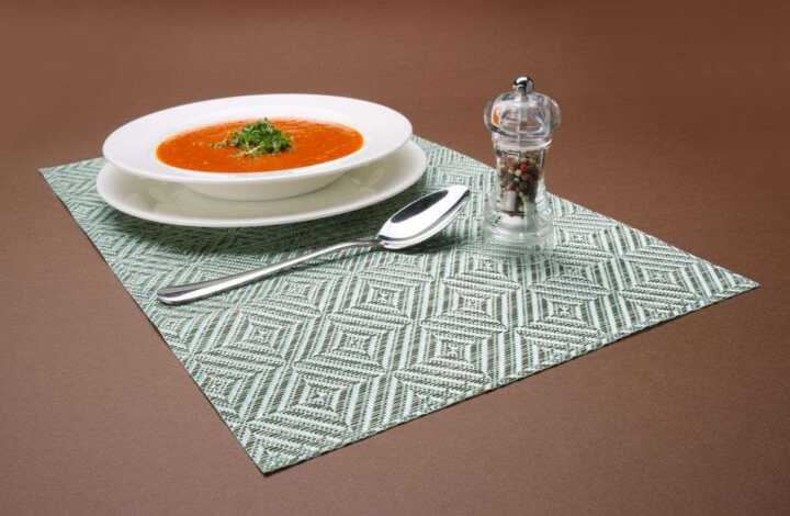 Individuais, padrão geométrico – conjunto de 6, Prateado, 6 pcs. , 450x300mm