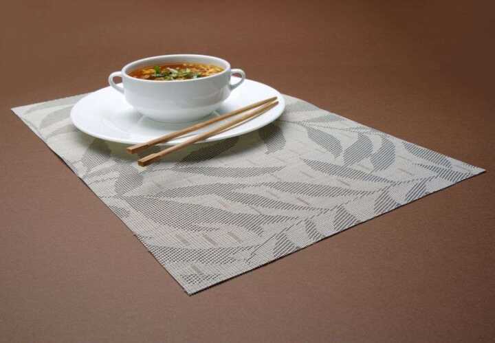 Individuais com folhas – conjunto, Cinzento-claro, 6 pcs. , 450x300mm