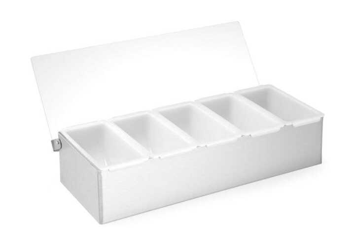 Caixa para ingredientes, 5 recipientes, 375x140x(H)90mm