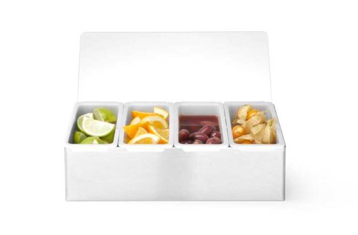 Caixa para ingredientes, 5 recipientes, 375x140x(H)90mm