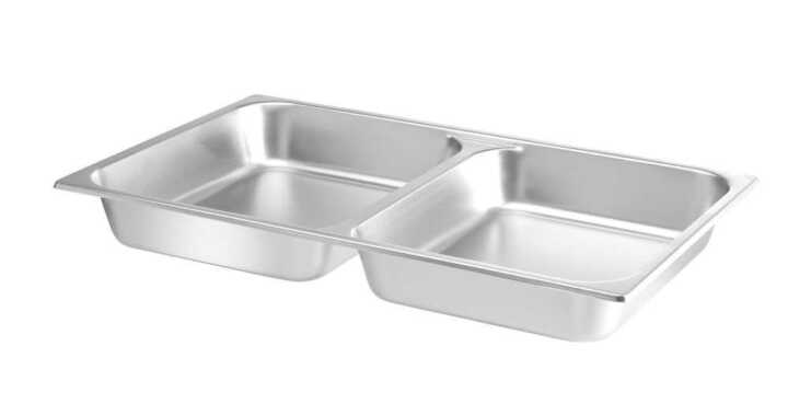 Recipiente para alimentos GN 1/1 com 2 compartimentos, 7,5L, 530x325x(H)65mm