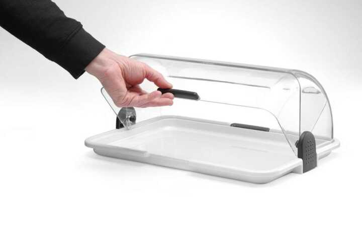 Expositor com tampa basculante Roll top, 465x310x(H)190mm