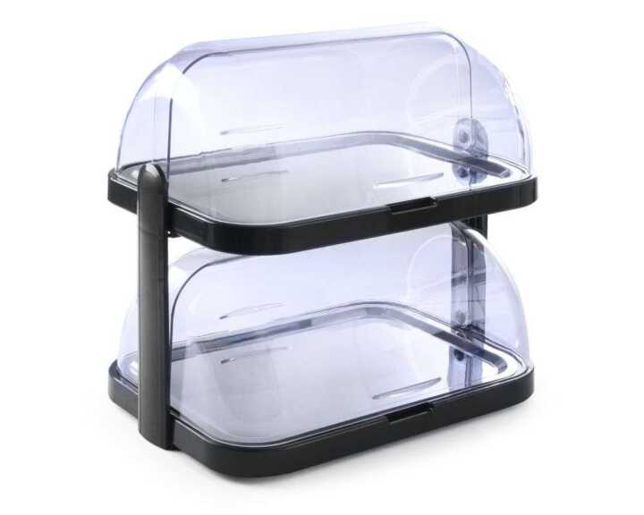 Tabuleiro com tampa basculante com dois níveis, 440x320x(H)440mm