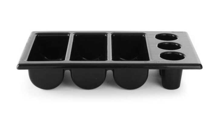Tabuleiro para talheres, Preto, 530x325x(H)105mm