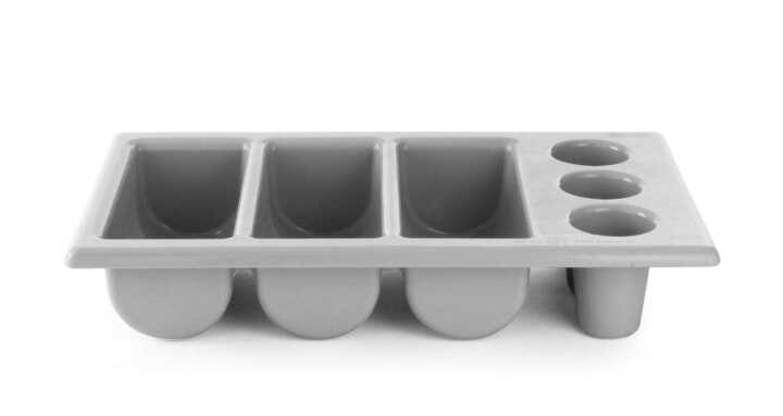 Tabuleiro para talheres, Cinzento-claro, 530x325x(H)105mm