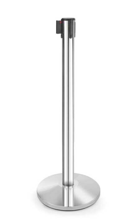 Poste separador prateado com fita retrátil, poste + base, ø360x(H)1010mm
