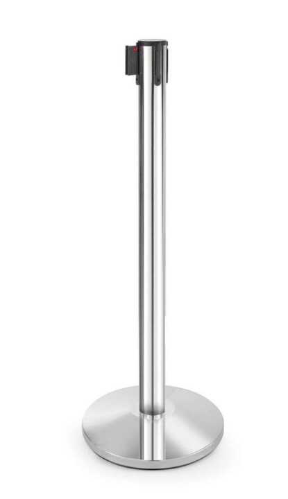 Poste separador prateado com fita retrátil, poste + base, ø360x(H)1010mm
