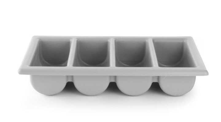 Tabuleiro para talheres, Cinzento-claro, 530x325x(H)100mm