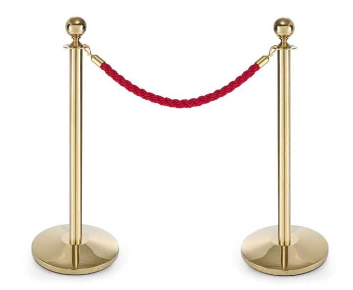 Cordas para barreira, vermelho com gancho polido, Vermelho, (L)1500mm