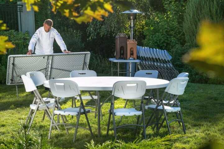 Mesa de buffet redonda dobrável, ø1500x(H)740mm