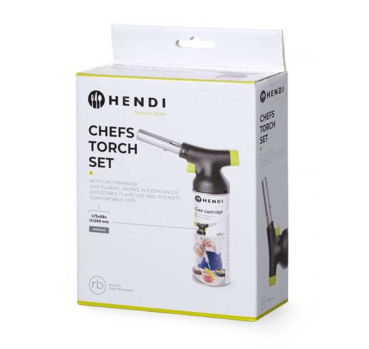 Maçarico de cozinha Jet – conjunto com cartucho, 175x68x(H)260mm