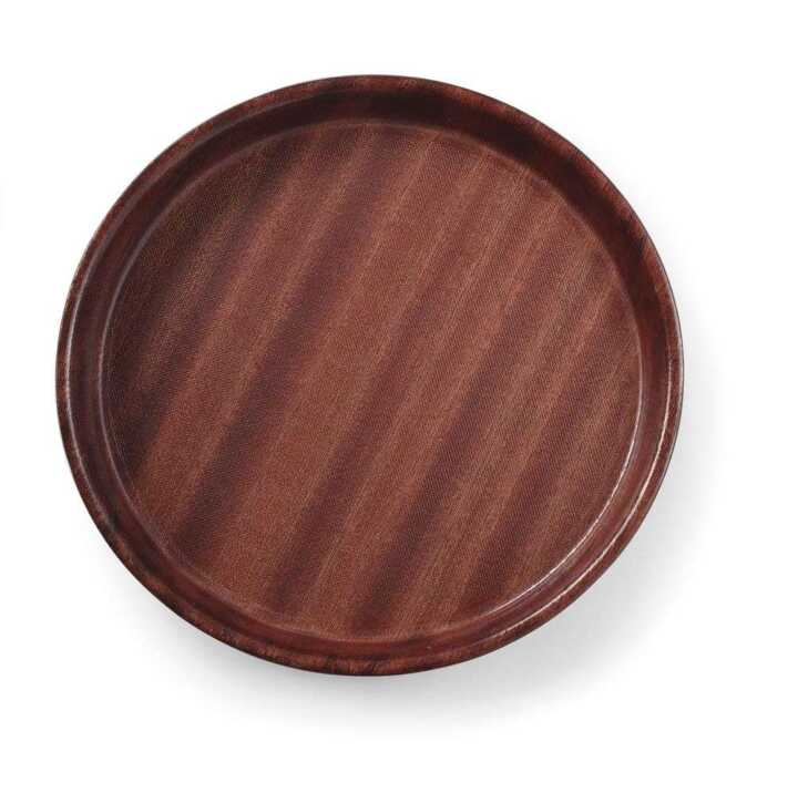 Tabuleiro de servir em madeira, Mogno, ø420x(H)30mm