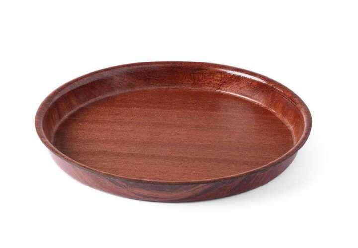 Tabuleiro de servir em madeira, Mogno, ø360x(H)30mm