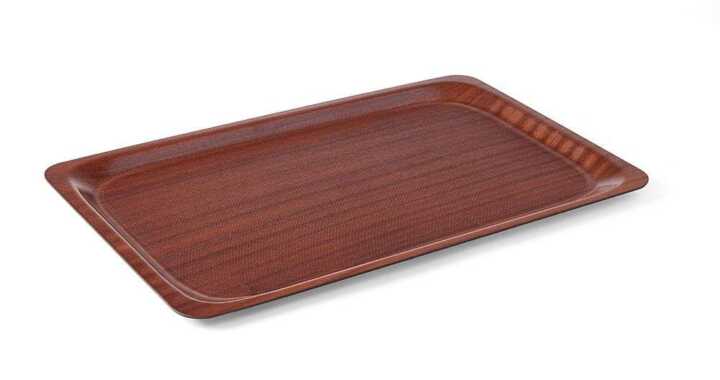 Tabuleiro de servir em madeira, Euronorm, Mogno, 370x530mm