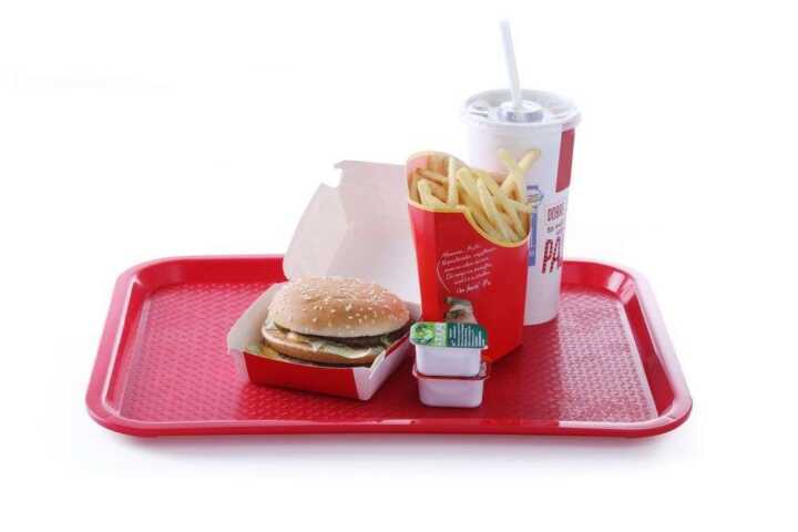 Tabuleiros para fast food médios, Vermelho, 305x415x(H)20mm