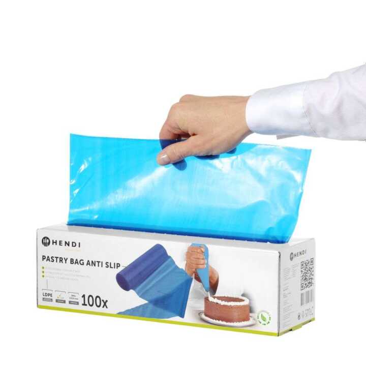 Saco de pasteleiro antiderrapante - 100 unidades, Azul, 100 pcs. , 515x280mm