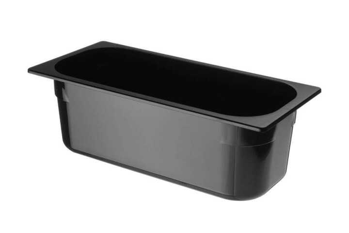 Recipiente para gelado em policarbonato, 5L, Preto, 360x165x(H)120mm