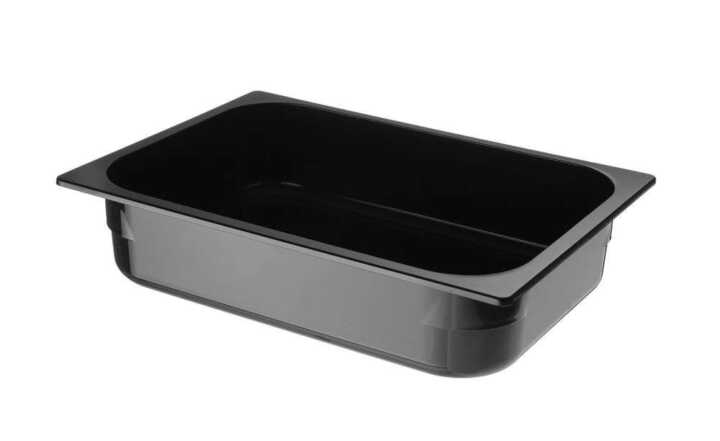 Recipiente para gelado em policarbonato, 5L, Preto, 360x250x(H)80mm